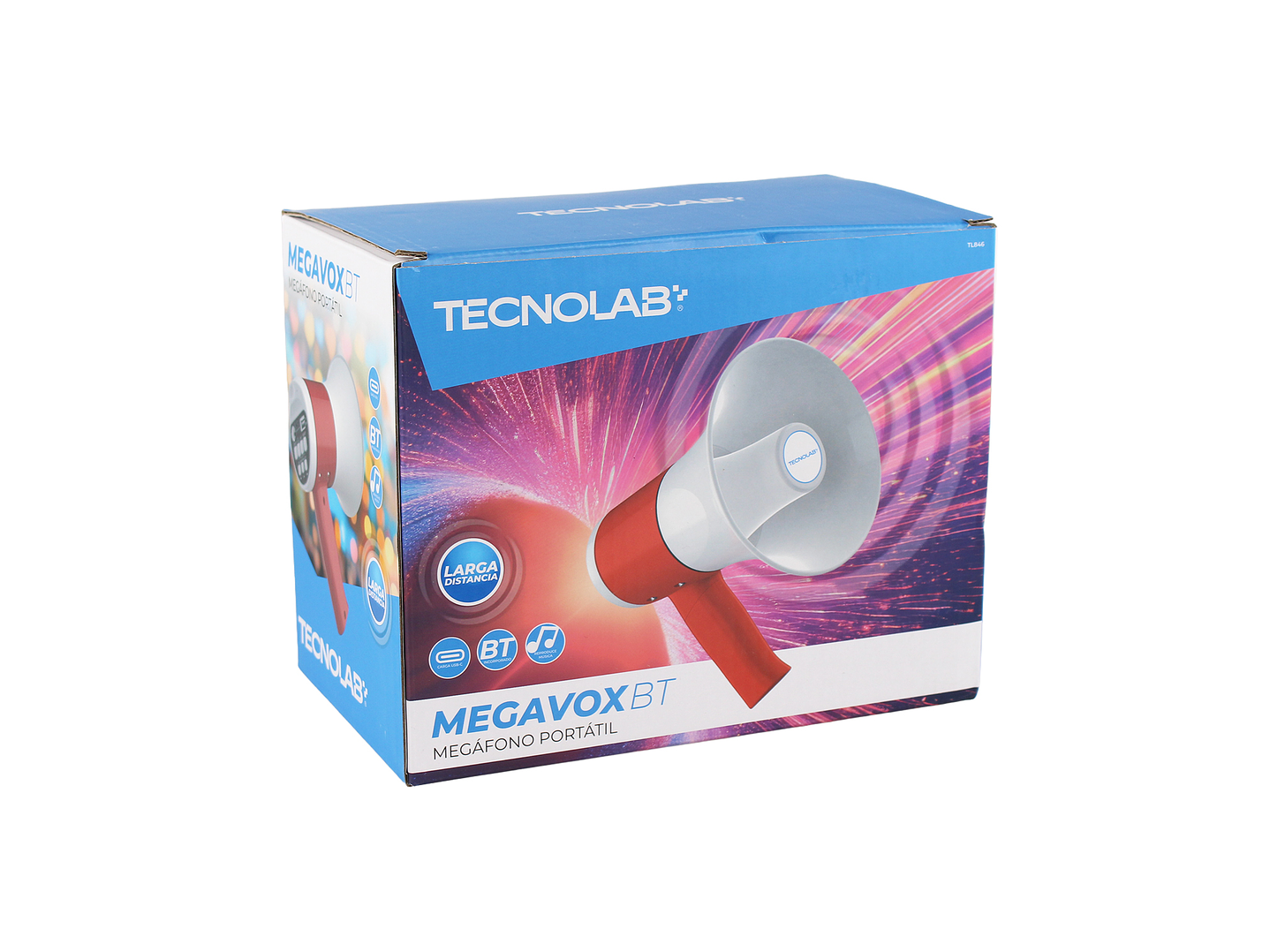 Megáfono Portátil Tecnolab TL846 Recargable BT 35w 300m 8