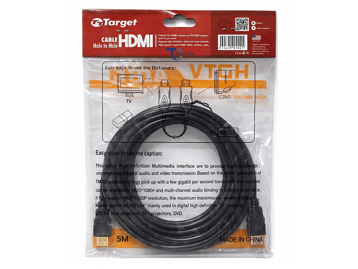 Cable HDMI Target 3 mts Full HD 1.4 2