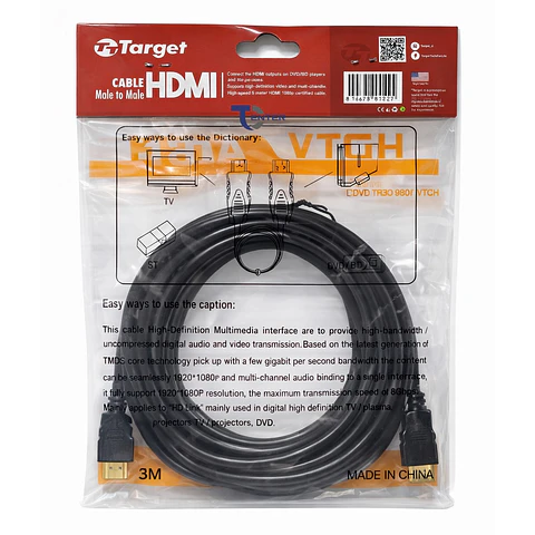 Cable HDMI Target 1.5 mts Full HD 1.4