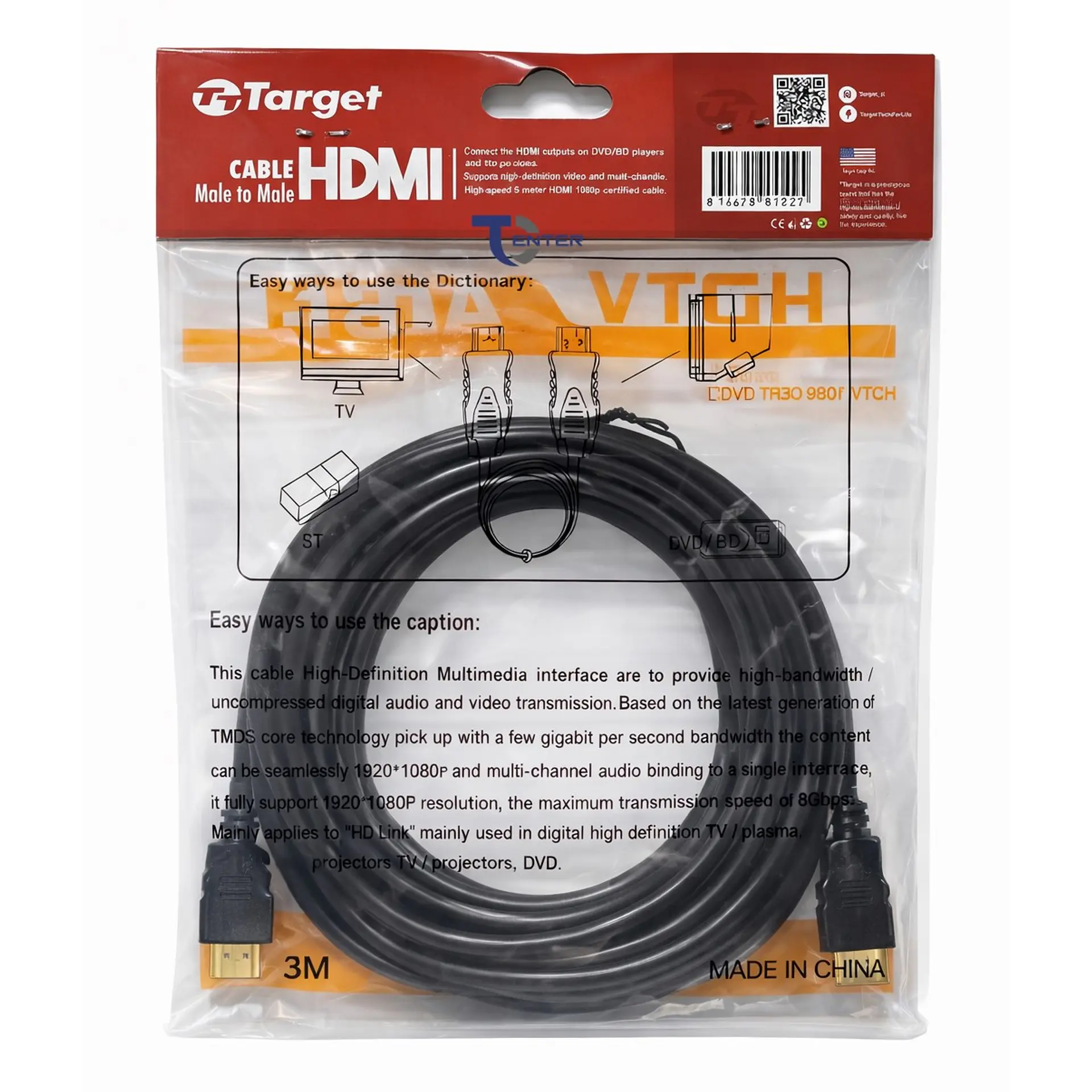 Cable HDMI Target 1.5 mts Full HD 1.4 2
