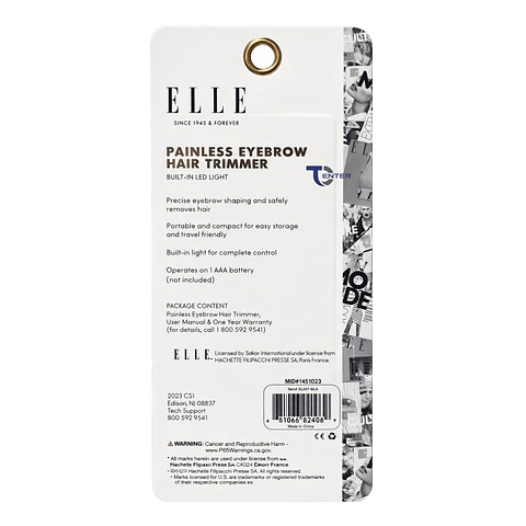 Perfilador de Cejas y Vellos ELLE EL037 Luz Led Negro