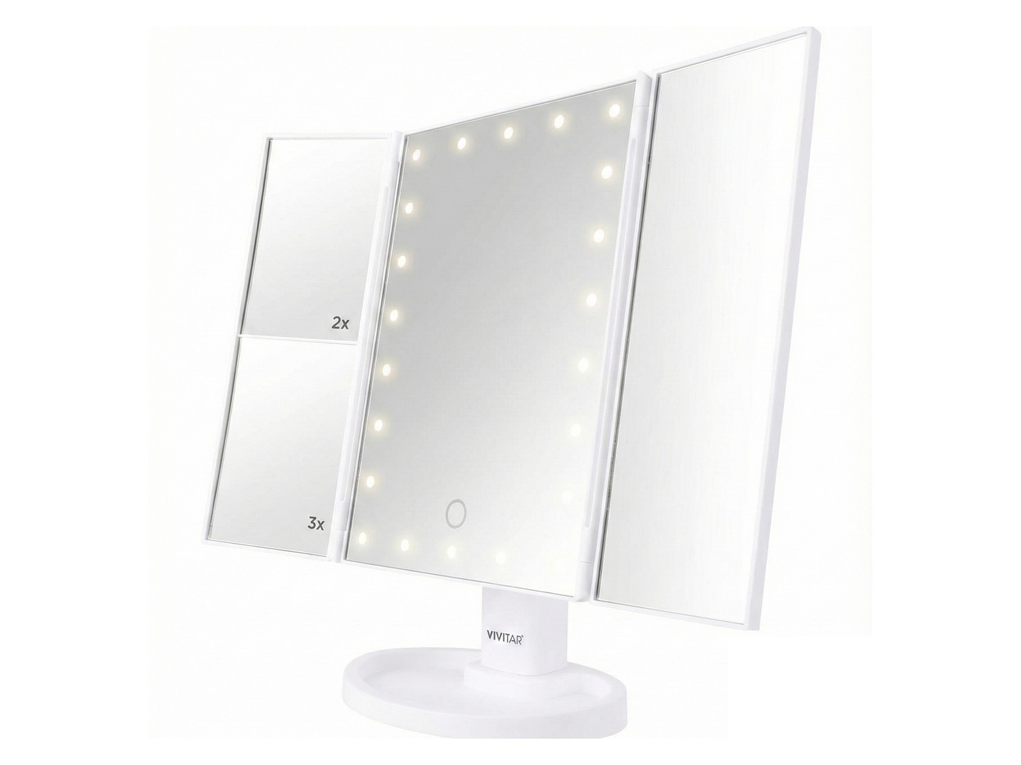 Espejo Plegable Vivitar Aumento 1x2x3x 22 Led MR1307 2