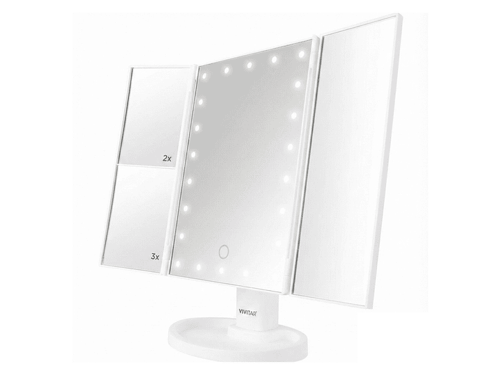 Espejo Plegable Vivitar Aumento 1x2x3x 22 Led MR1307 2
