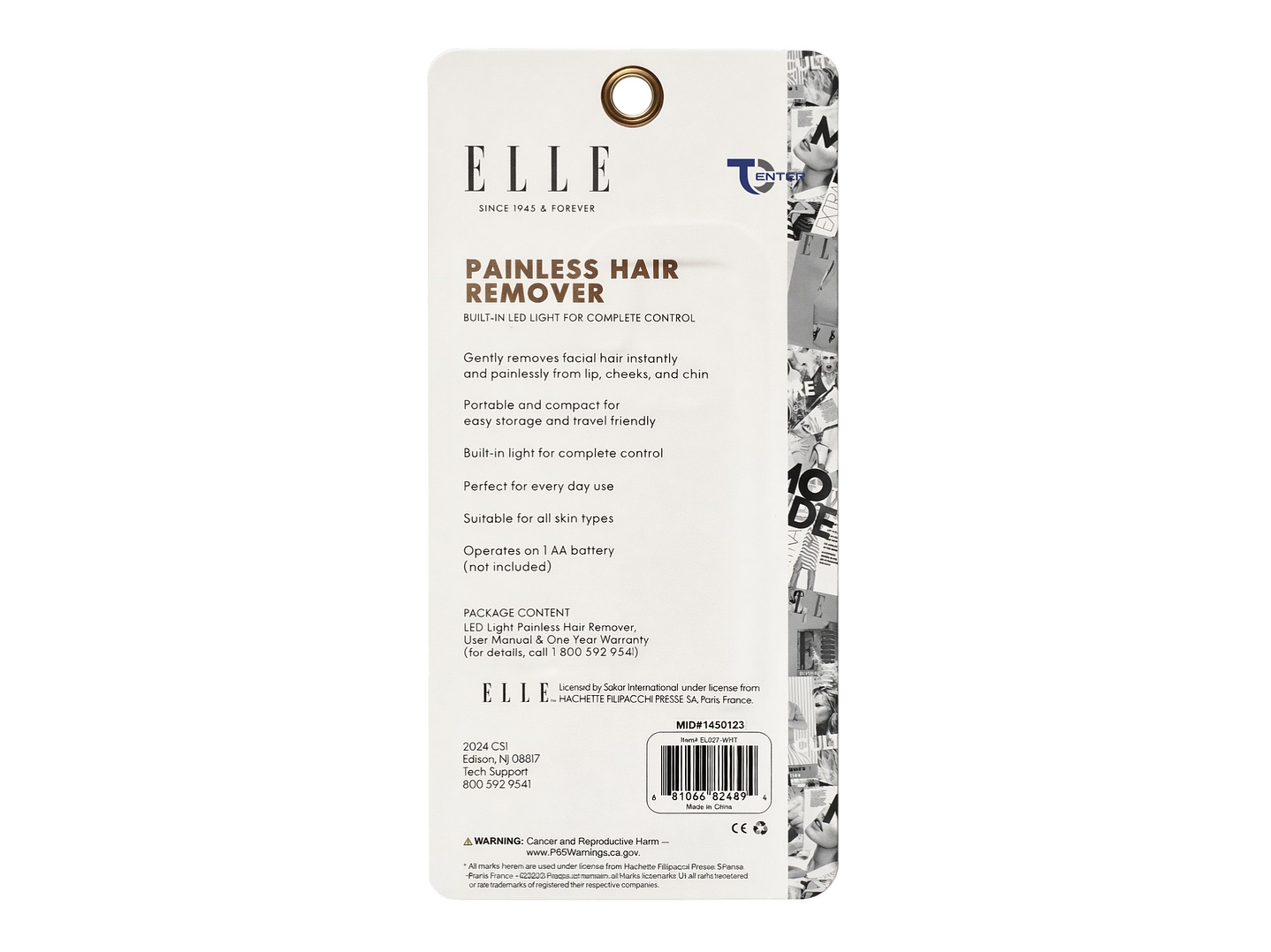 Depiladora de Vello Facial Sin Dolor Elle EL027 Blanco 5