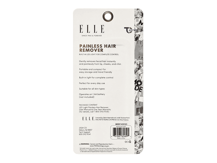 Depiladora de Vello Facial Sin Dolor Elle EL027 Blanco 5