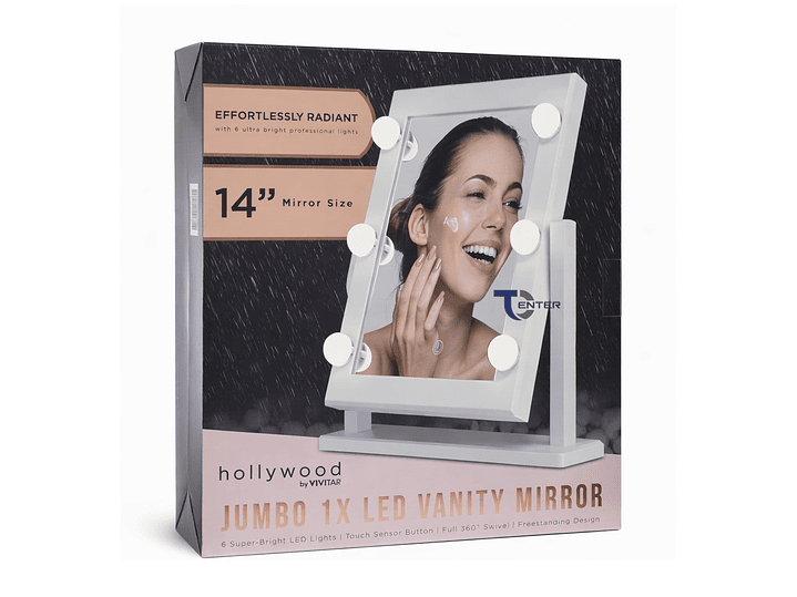 Espejo Iluminado Led Vivitar Hollywood Jumbo De 14 MR1967 6