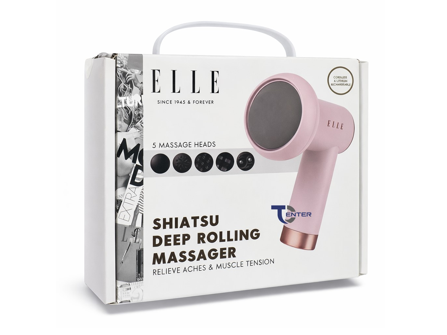 Masajeador inalámbrico ELLE Shiatsu EL1718 Rosa 6