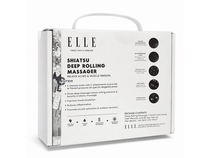 Masajeador inalámbrico ELLE Shiatsu EL1718 Rosa 7