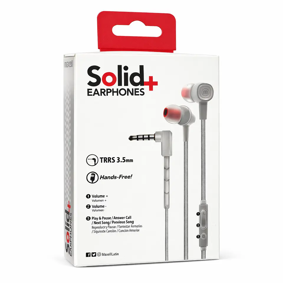 Audífonos Maxell Manos Libres SIN-8 Solid Jack 3.5mm Blanco 3