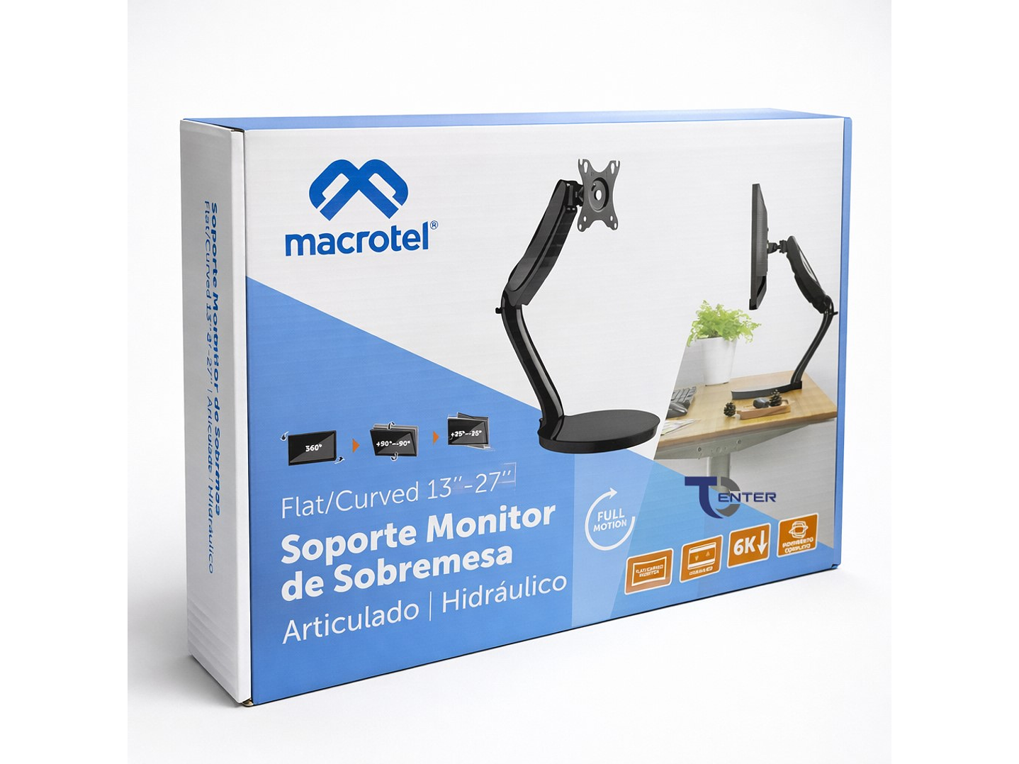 Soporte Monitor Macrotel 13 a 27 Base Hidráulica Articulada 2