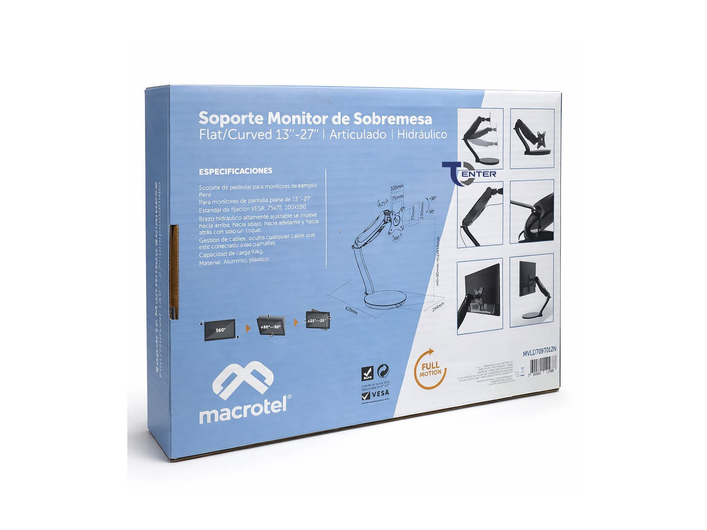 Soporte Monitor Macrotel 13 a 27 Base Hidráulica Articulada 3