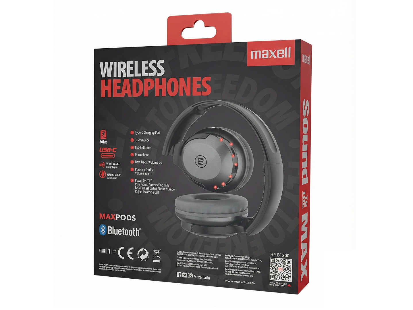 Audífonos Inalámbricos Maxell BT HP-BT200 30 Horas Negro 5