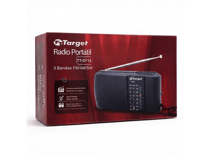 Radio Portátil Target TT-CF12 AM/FM/SW Compacta 3 Bandas 5