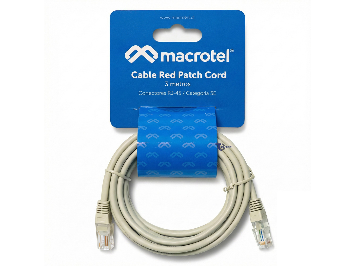 Cable de Red Macrotel 3 mt Patch Cord UTP Cat 5E MC-2004 1