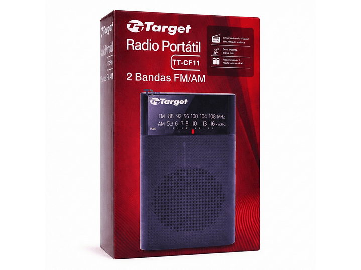 Radio Portátil Target TT-CF11 AM/FM Compacta 2 Bandas 8