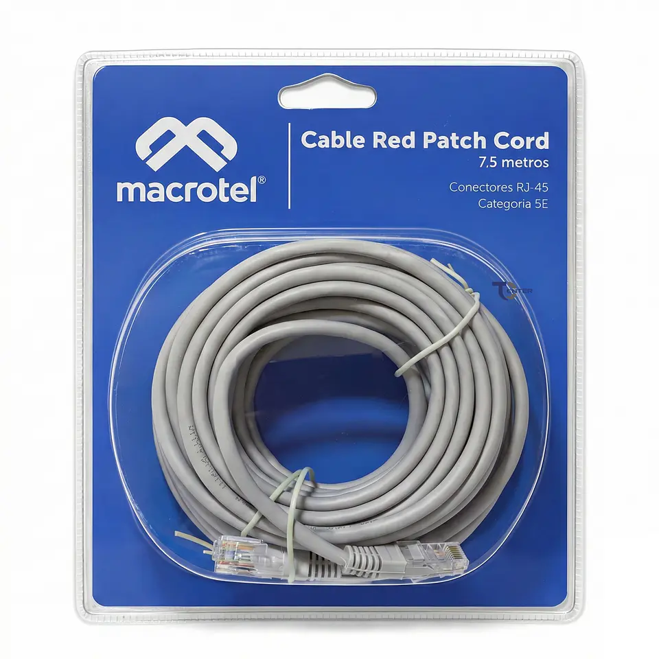 Cable de Red Macrotel 7,5 mts Patch Cord UTP Cat 5E MC-2005 1
