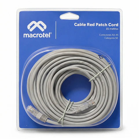 Cable de Red Macrotel 15 mts Patch Cord UTP Cat 5E MC-2015