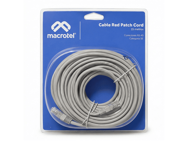 Cable de Red Macrotel 15 mts Patch Cord UTP Cat 5E MC-2015 1