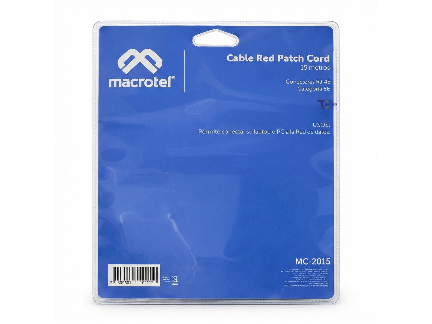 Cable de Red Macrotel 15 mts Patch Cord UTP Cat 5E MC-2015 2