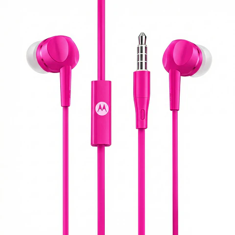 Audífonos Motorola Pace 105 con Mic 3.5mm Rosado