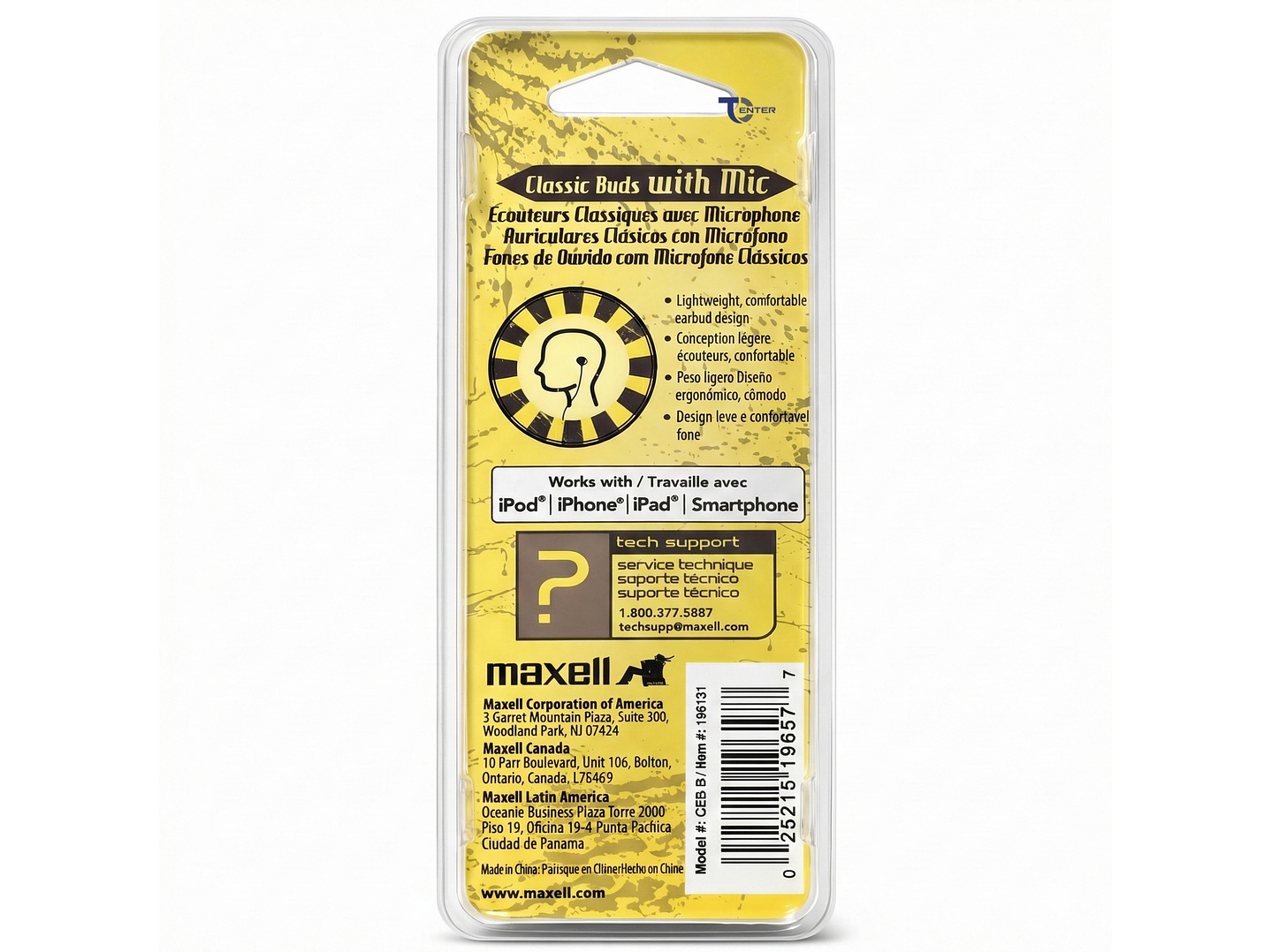 Audífonos Maxell Classic Buds con Mic CEB-B 3.5mm Metálicos 3