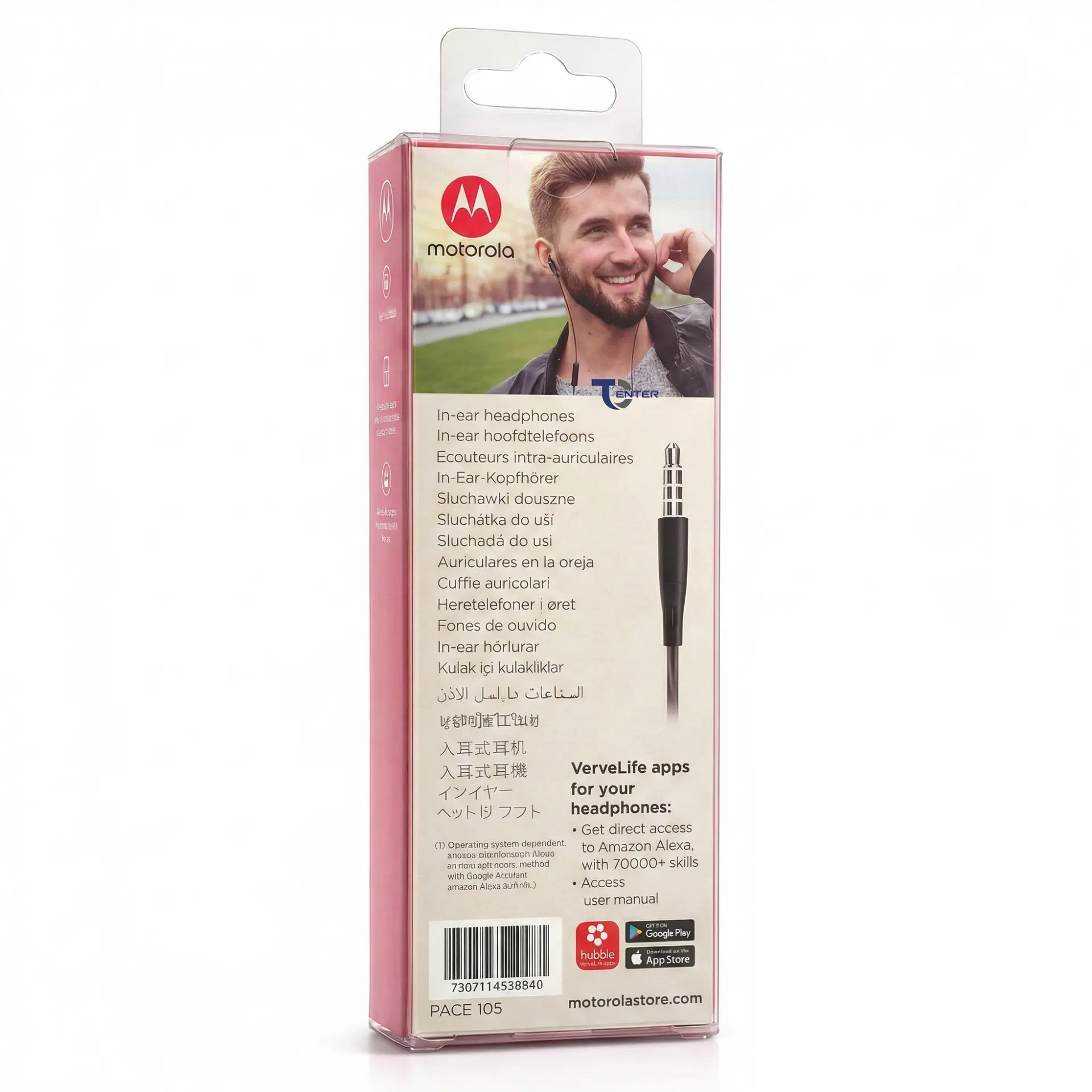 Audífonos Motorola Pace 105 con Mic 3.5mm Rosado 3