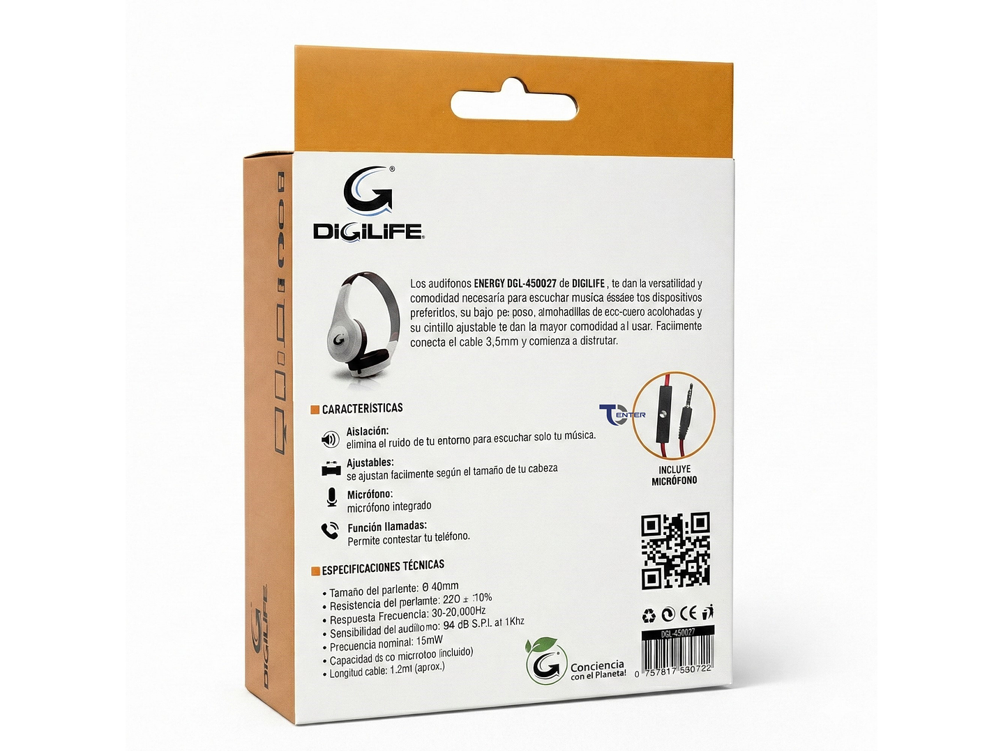 Audífono Cableados Digilife DGL-450027 3.5mm Blanco 6