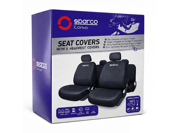 Fundas Cubre Asiento Sparco PVC Negro SPS404PVCBK 3