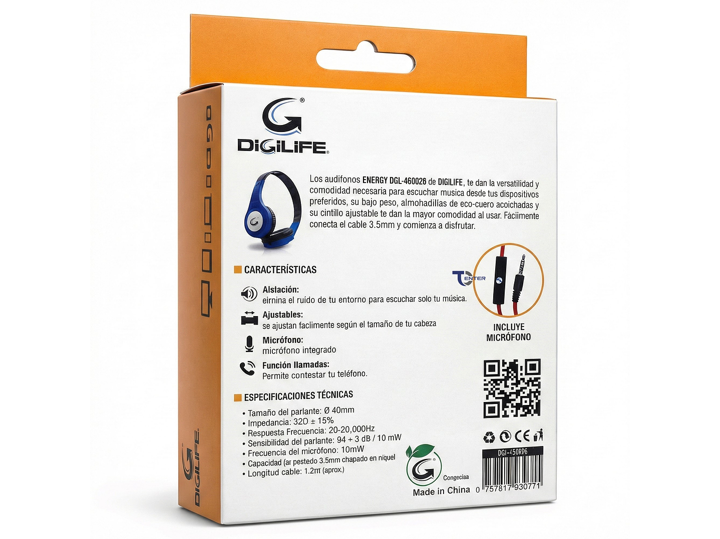 Audífono Cableados Digilife DGL-450026 3.5mm Azul 5
