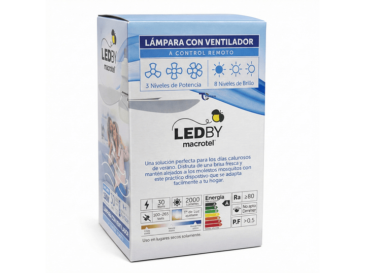 Lampara Con Ventilador LEDBY Macrotel e27 LB-VA60 6