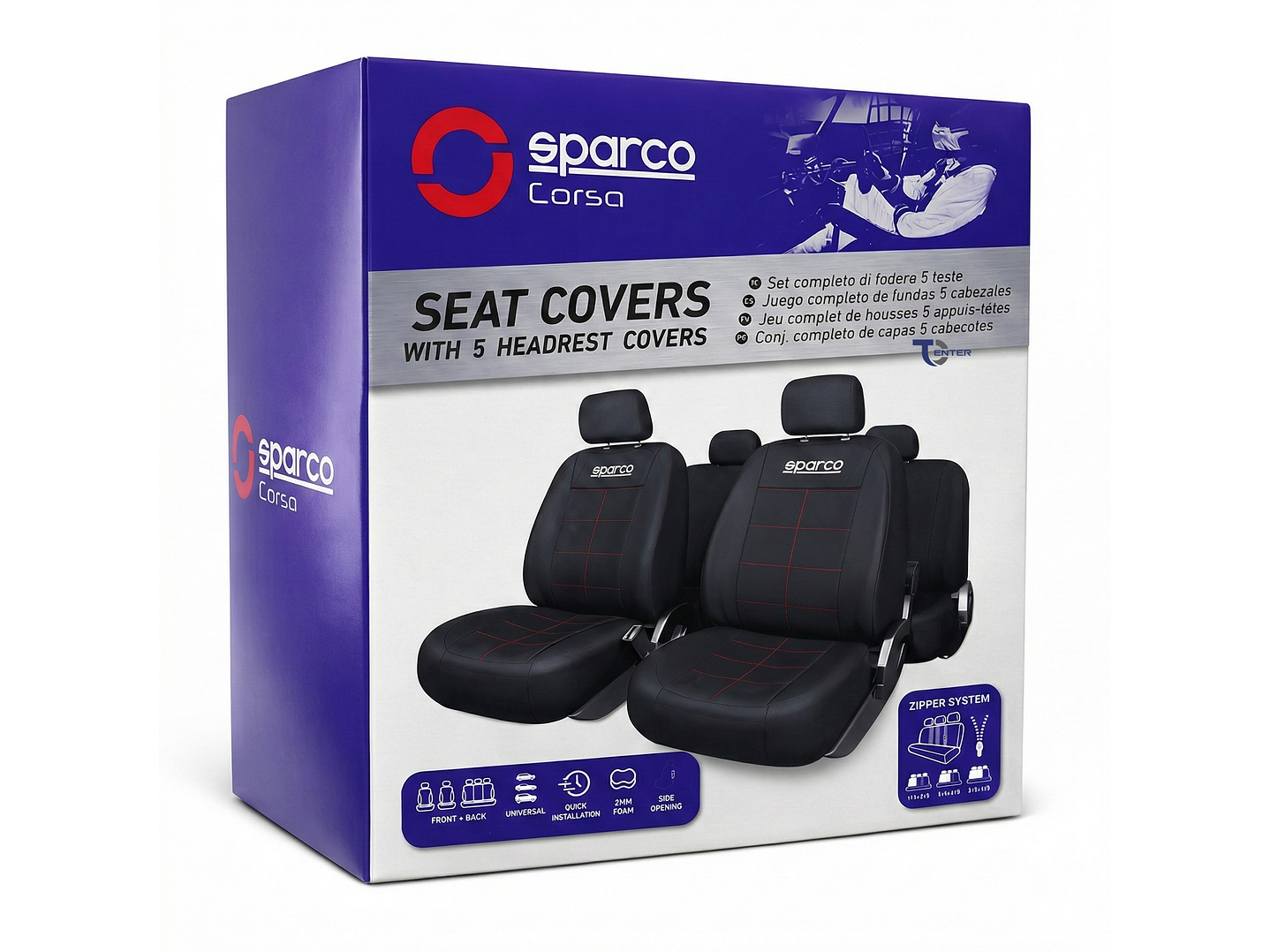 Fundas Cubre Asiento Sparco PVC Negro SPS405PVCRD 3