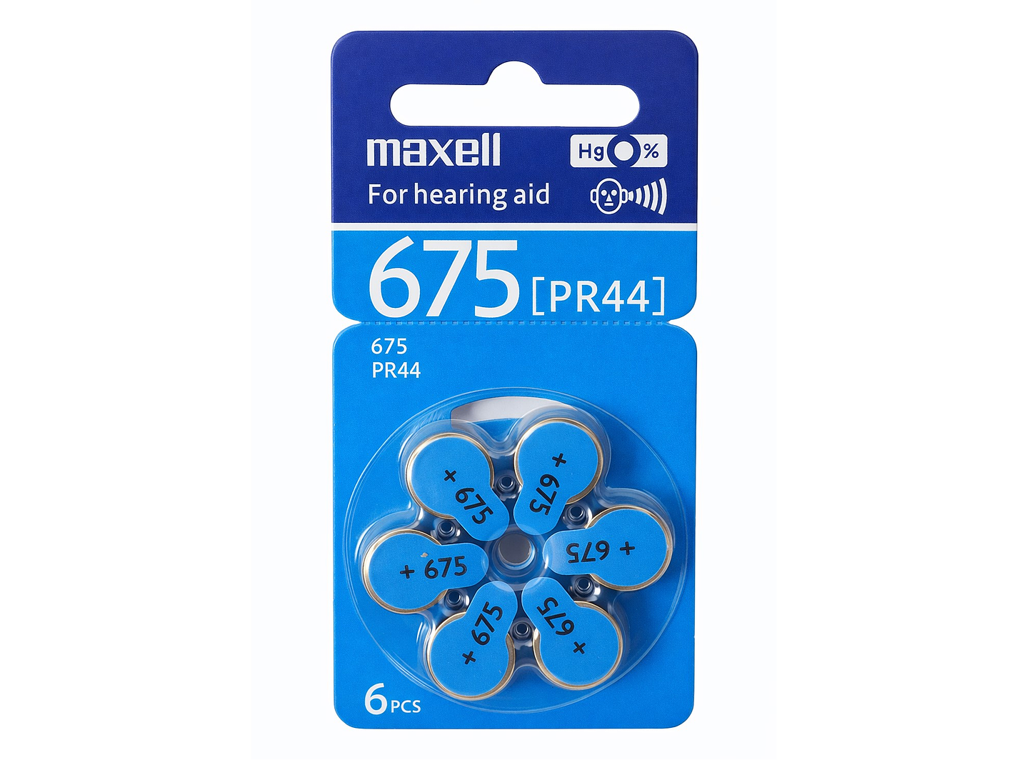 Pack 6 Pilas Para Audífonos Maxell 675 Auditivas 1
