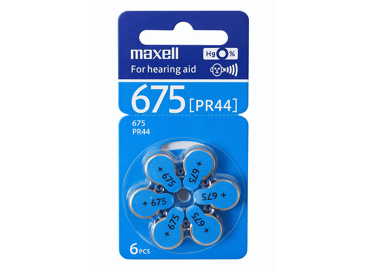 Pack 6 Pilas Para Audífonos Maxell 675 Auditivas 1