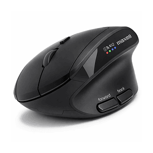 Mouse Vertical Bluetooth Ergonómico Maxell 2400 DPI Dual Negro