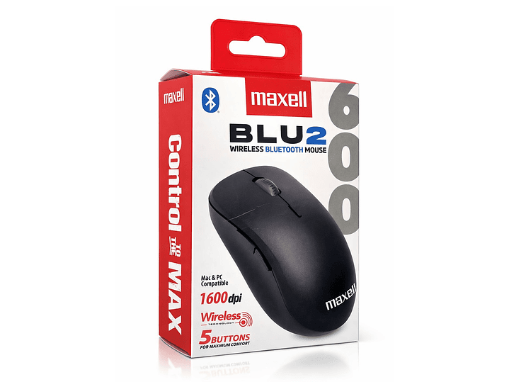 Mouse Bluetooth Inalámbrico Maxell BLU2 1600 DPI Negro 4