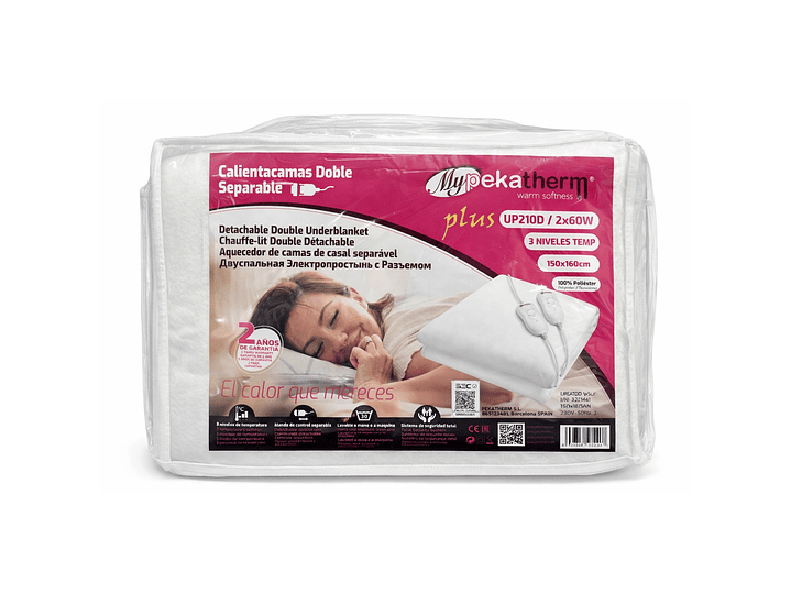 Calienta Camas Doble 160x150cm 3 Niv 2x60W UP210D Pekatherm 4