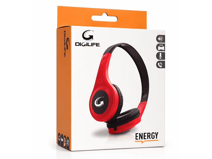 Audífono Cableados Digilife DGL-450025 3.5mm Rojo 3