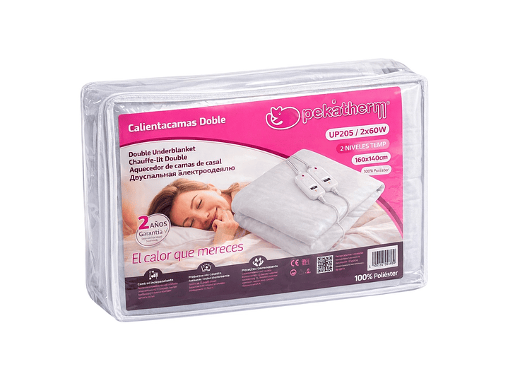 Calienta Camas Doble 160x140cm 2 Niv 2x60W UP205 Pekatherm 6