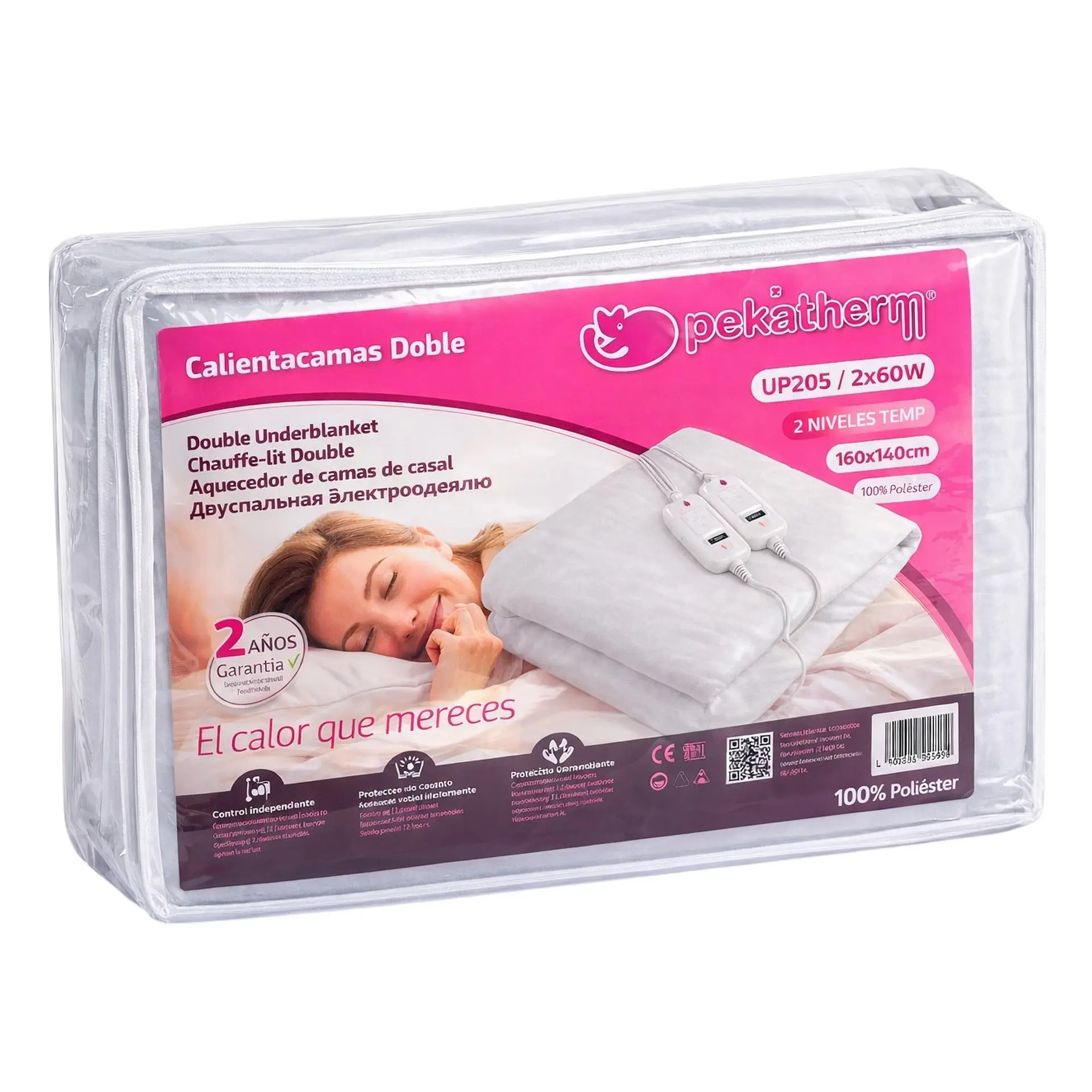 Calienta Camas Doble 160x140cm 2 Niv 2x60W UP205 Pekatherm 6