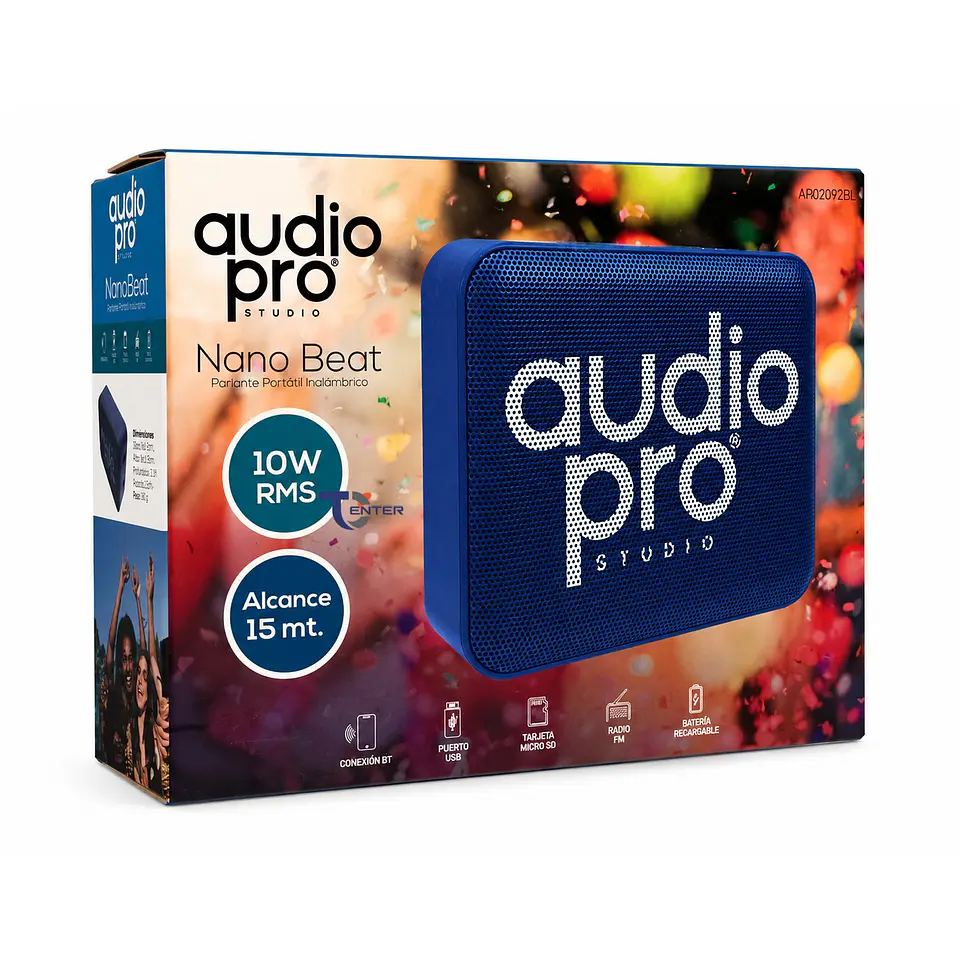 Parlante BT Audiopro 10w Inalámbrico AP02082BL Azul 4
