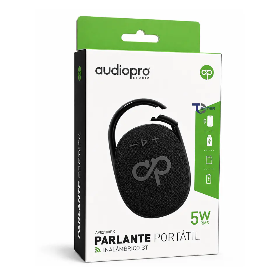 Parlante BT Audiopro 5w Inalámbrico AP02100BK Negro 2