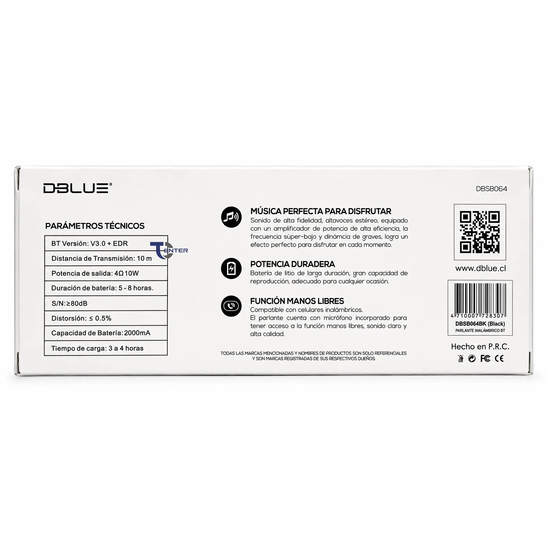 Parlante BT Dblue 10w Inalámbrico DBSB0634 Negro 7