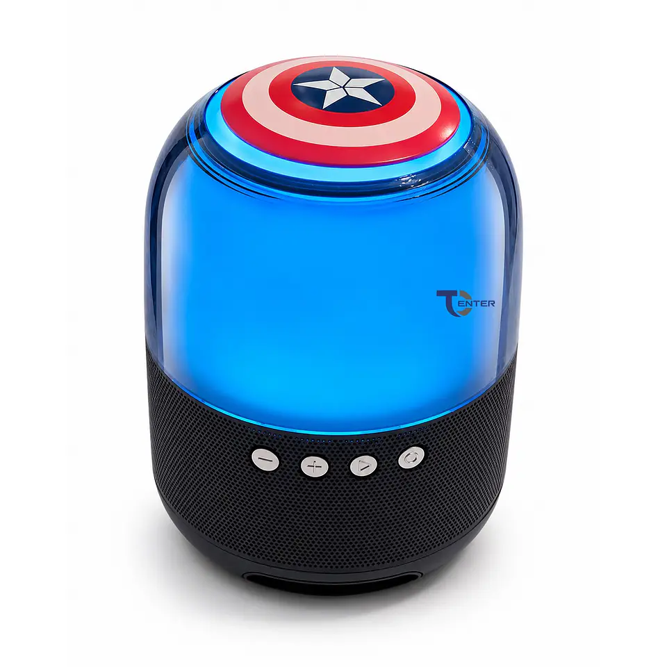 Parlante Portátil Inalámbrico Bt QS-S1 Marvel Capitán América LED 1