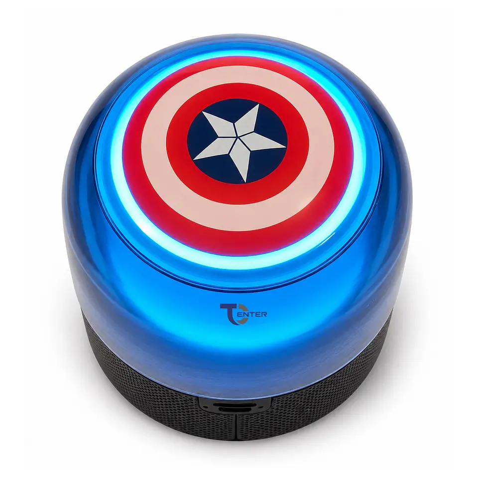 Parlante Portátil Inalámbrico Bt QS-S1 Marvel Capitán América LED 3