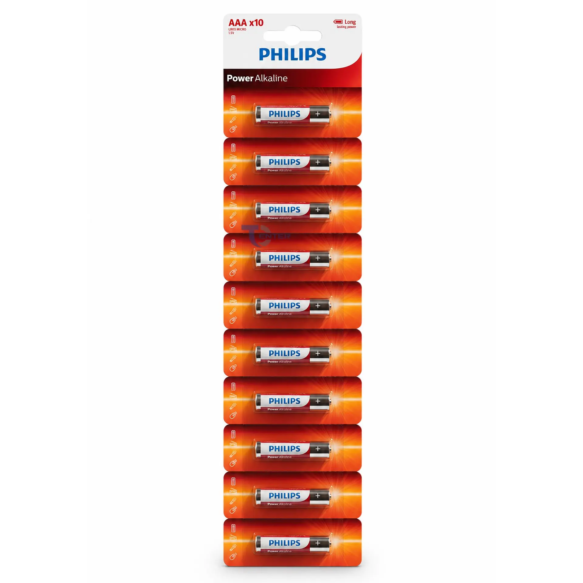 Pack 10 Pilas Alcalinas AAA Philips Power Alcaline LR03 1.5v 1