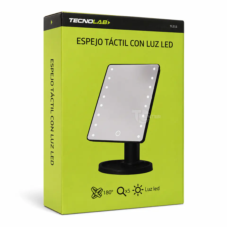 Espejo Táctil LED 5X Tecnolab TL211 Negro 4