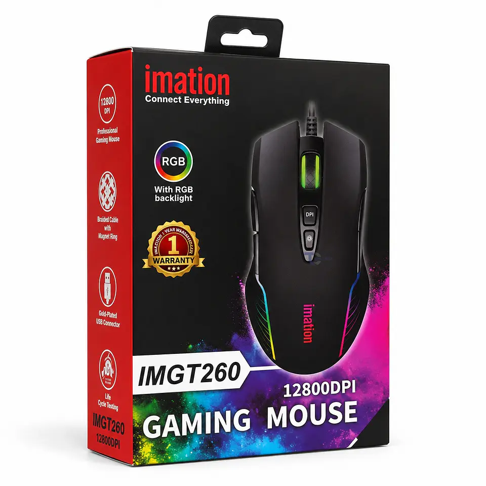 Mouse Gamer Imation IMGT260 RGB 12800 DPI 5