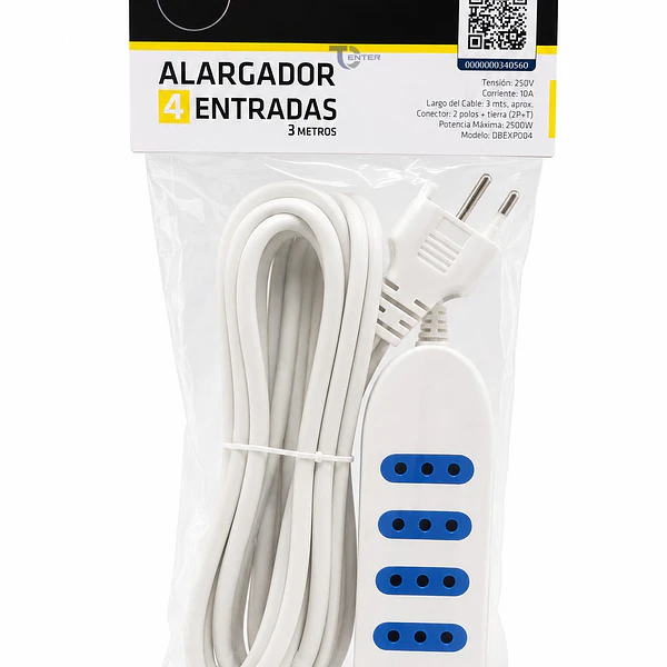 Alargador Dblue DBEXP004W 3M 4 Pos Blanco
