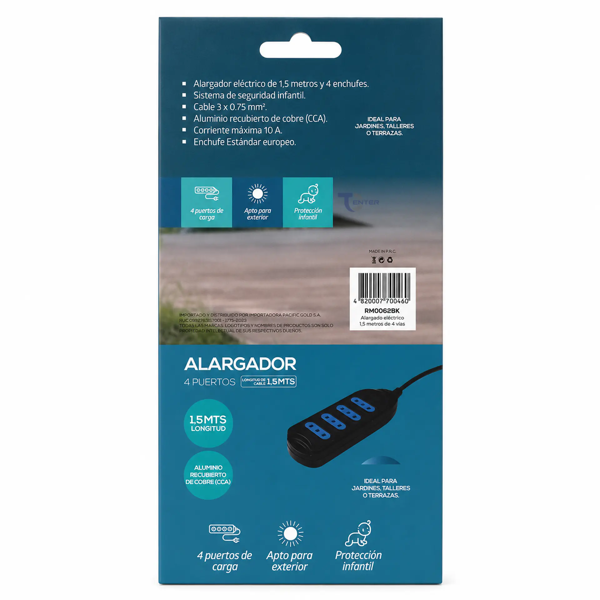 Alargador Raimax 4 Pos 1,5M RM0062BK Negro 6