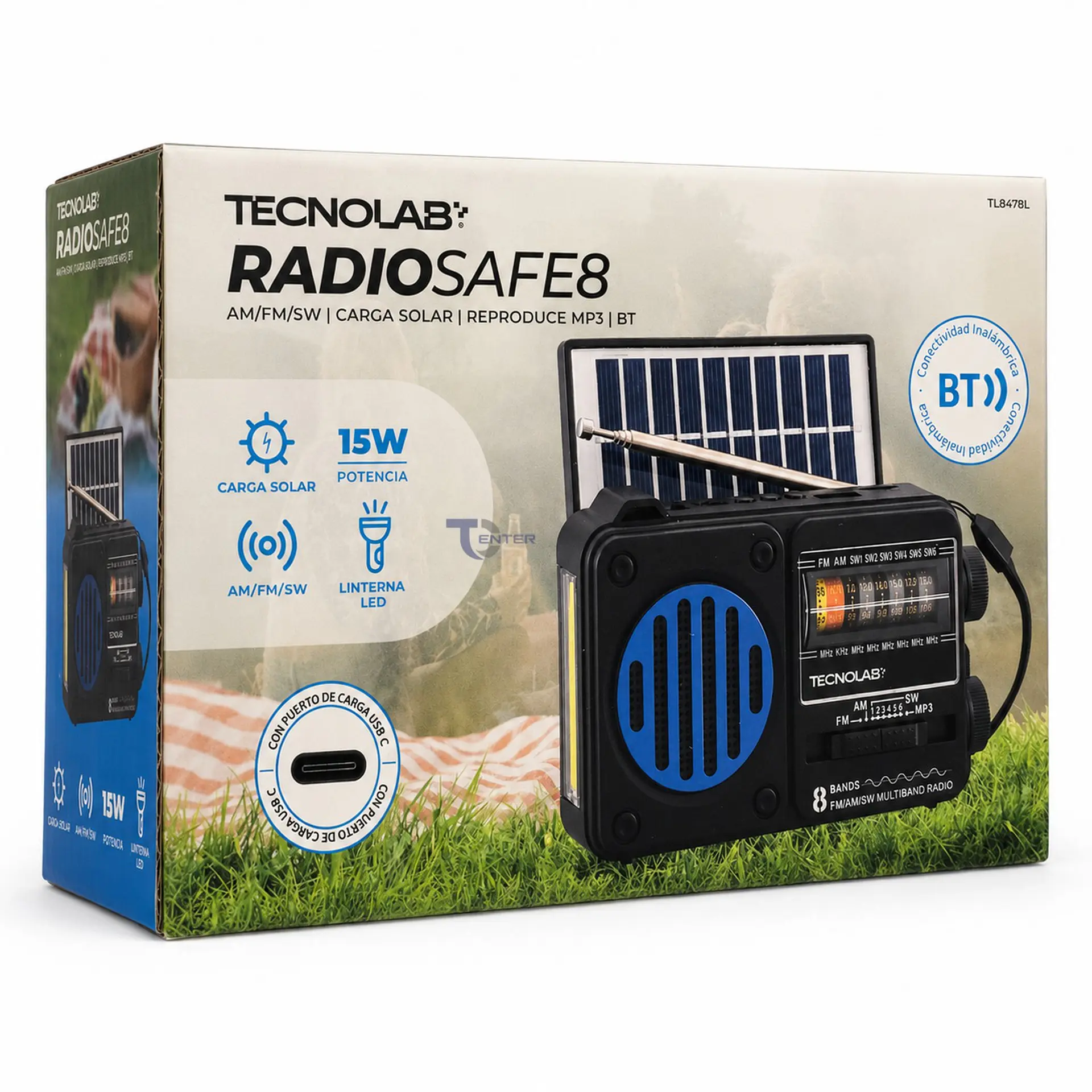 Radio Solar Bluetooth 8 Bandas Tecnolab TL847BL 7